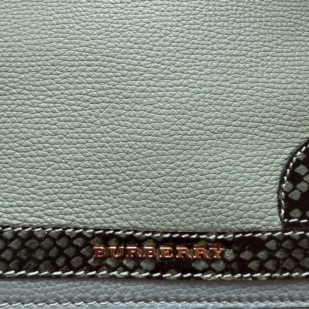 Burberry Mint Green & Black Organizer. Leather. Brand New + Tags. Agenda Poach. - Picture 4 of 7